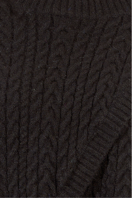 Black Mock Neck Criss Cross Front Sweater by Molly Bracken
