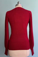 Una Puff Sleeve Sweater in Red by Banned