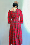 Red Plaid Shirtwaist Yanis Dress