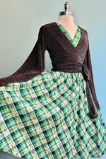 Green Plaid Greta Dress by Retrolicious