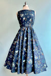Navy Holiday Birds Midi Dress by Retrolicious