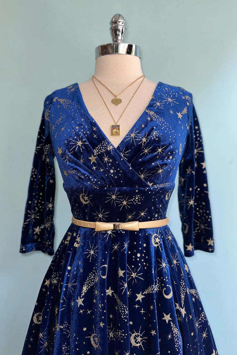 Blue Luna Celestial Velvet Dress by Banned