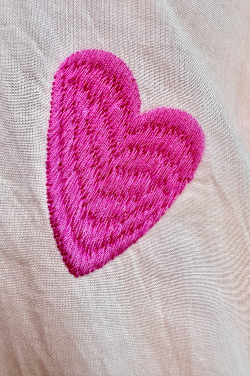 Pink Heart Puff Sleeve Button Down Top by Compania Fantastica