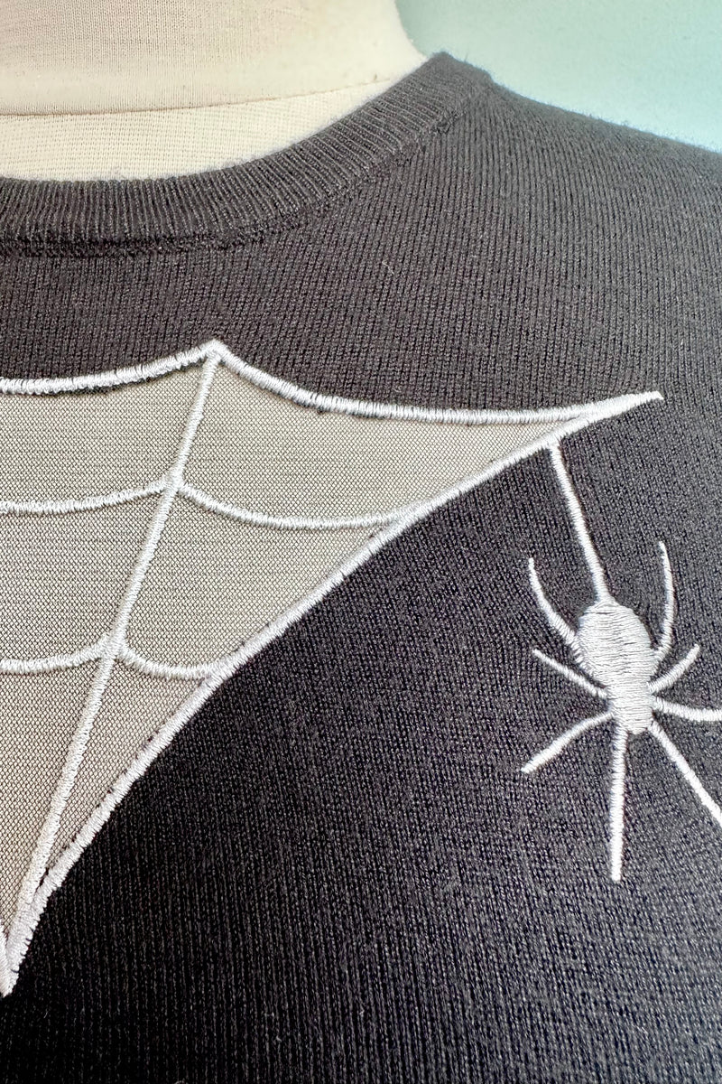 Cobweb Pullover Sweater Knit Top by Hell Bunny