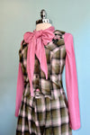 Pink Long Sleeve Tie Neck Jersey Top by Compania Fantastica
