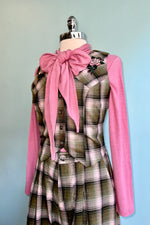 Pink Long Sleeve Tie Neck Jersey Top by Compania Fantastica