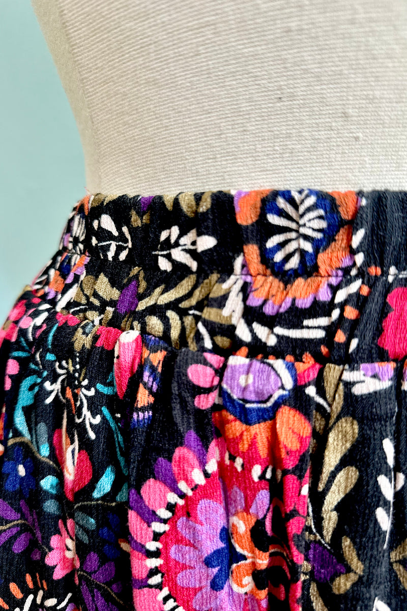 Folk Floral Midi Skirt by Molly Bracken