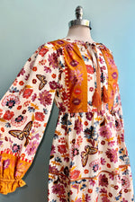 Floral Border Print Midi Dress