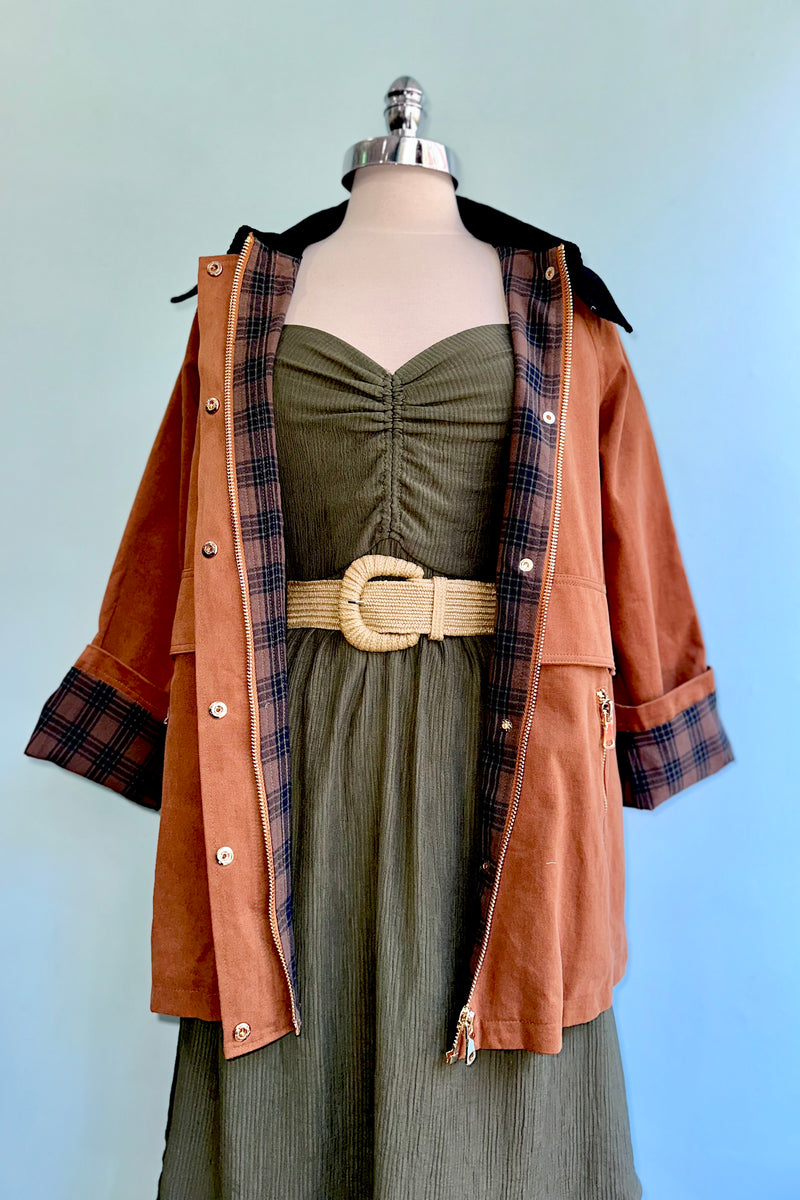 Olive Green Bronte Midi Dress