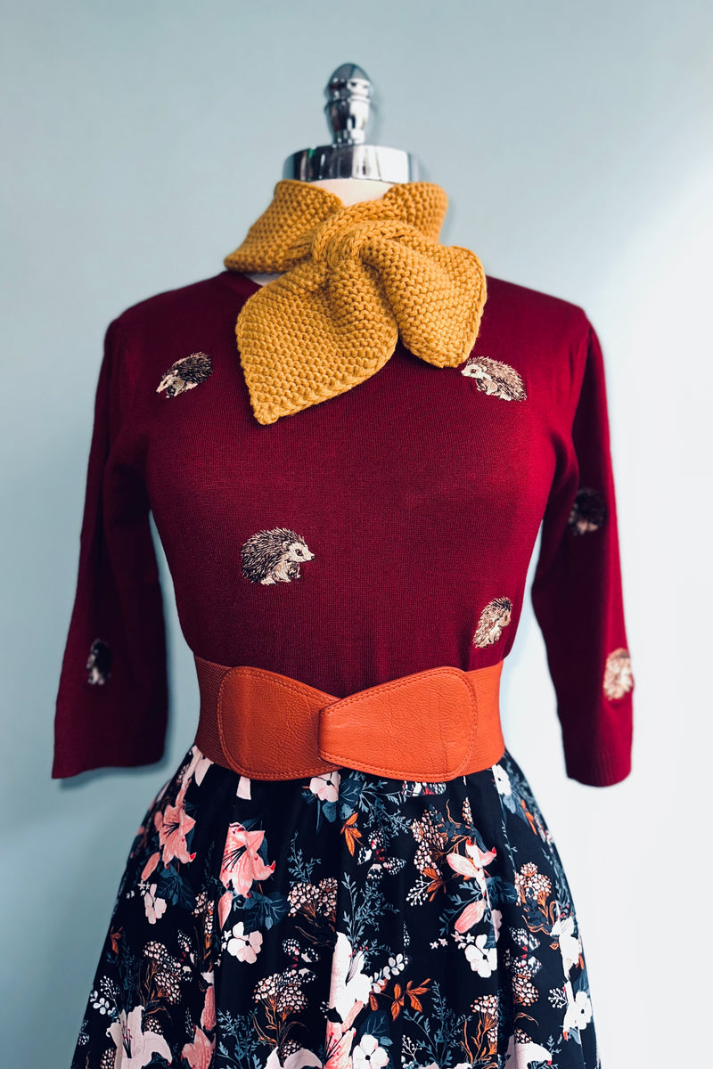 Happy Hedgehogs Embroidered Sweater by Voodoo Vixen