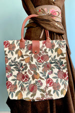 Pomegranate and Lemon Folding Tapestry Tote Bag