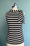 Navy and White Cowl Neck Tank Top