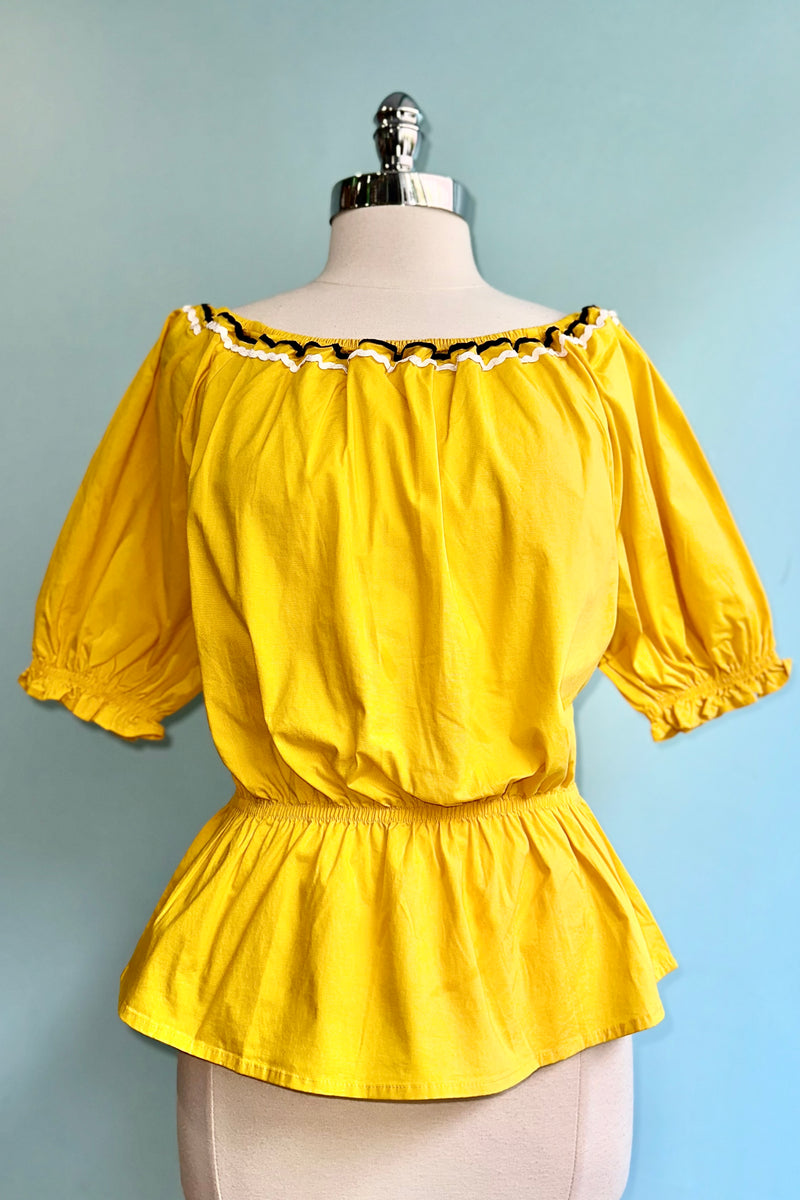 Alda Ric-Rac Top in Yellow by Collectif