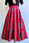 Red Plaid Circle Skirt by Banned