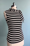 Navy and White Cowl Neck Tank Top