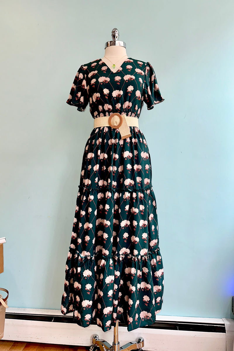 Wild Hydrangea Blossom Eden Maxi Dress Large