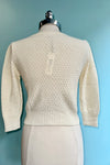 Oatmeal Puff Sleeve Cropped Cardigan