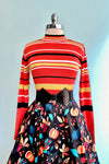 Orange Striped Mock Neck Sweater by Voodoo Vixen