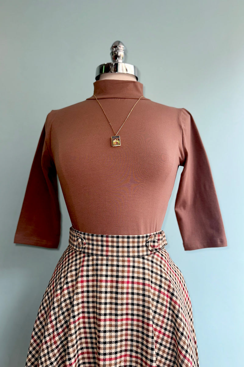 Mocha Denise 3/4 Sleeve Top by Heart of Haute