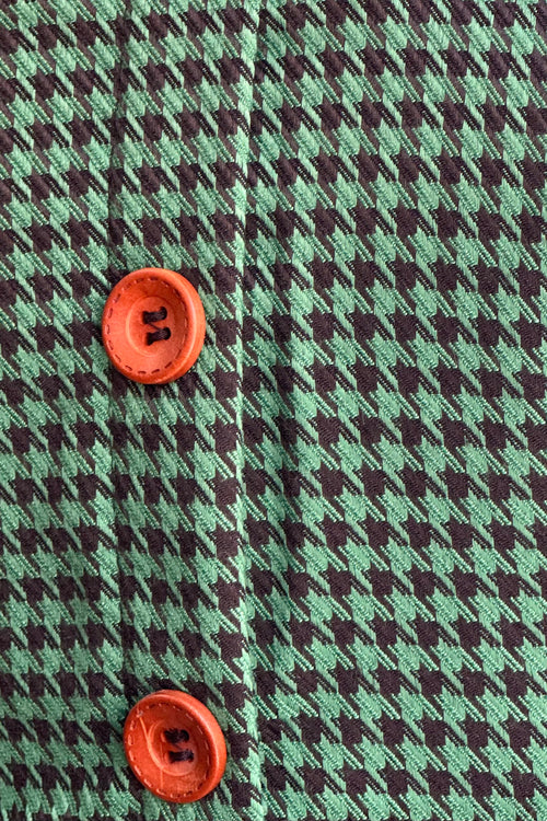 Book Worm Dress in Green Houndstooth by Banned