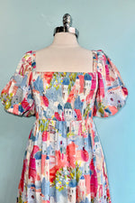 Countryside Balloon Sleeve Midi Dress