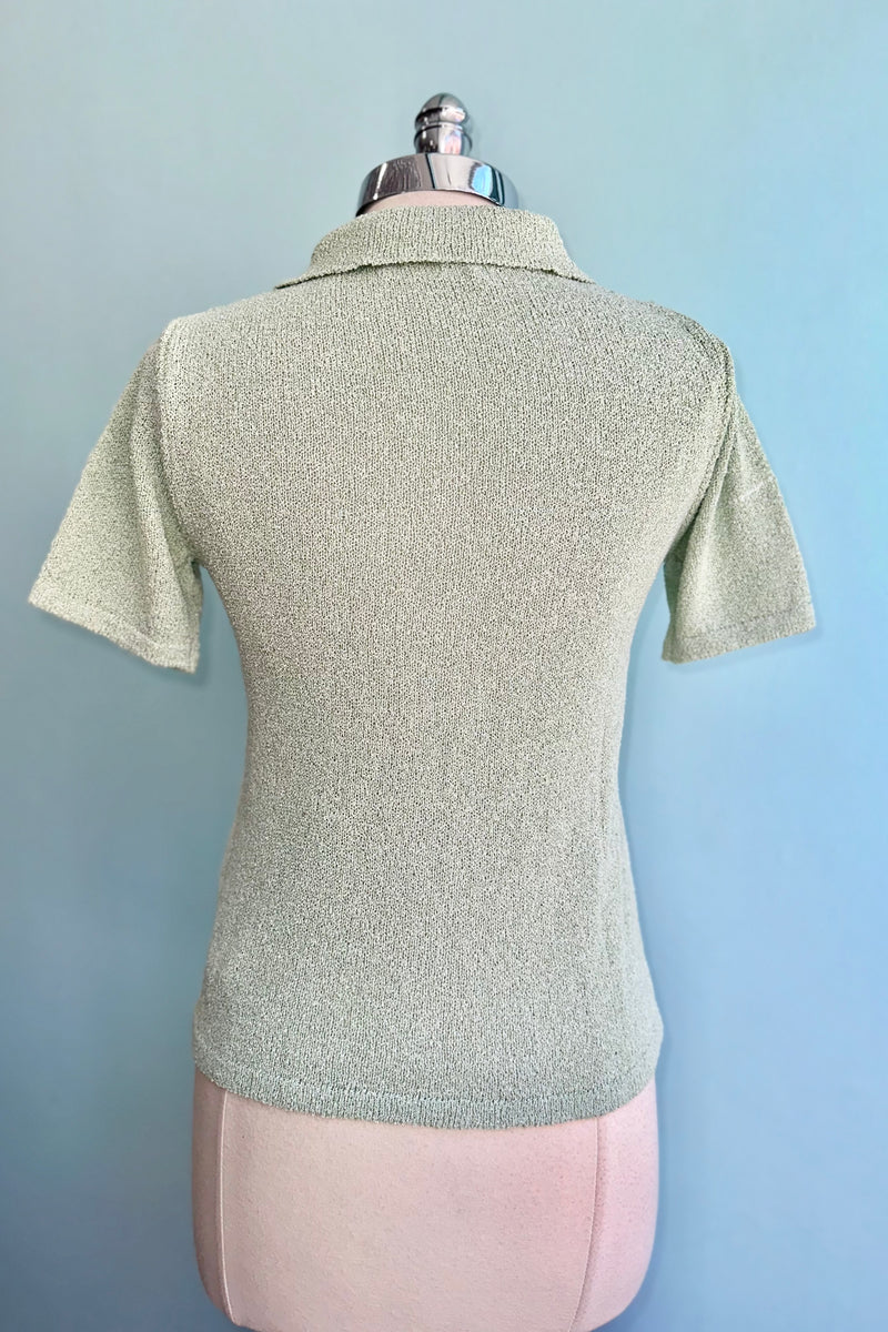 Mint Green Short Sleeve Polo Sweater by Compania Fantastica