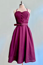 Moon Embroidered Capelet and Dress Set in Burgundy