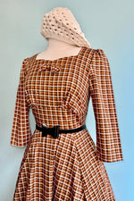 Rust Check Daniella Dress by Hearts & Roses London