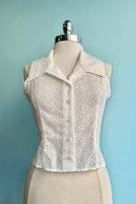 Broderie Anglaise Hillary Top in White by Collectif