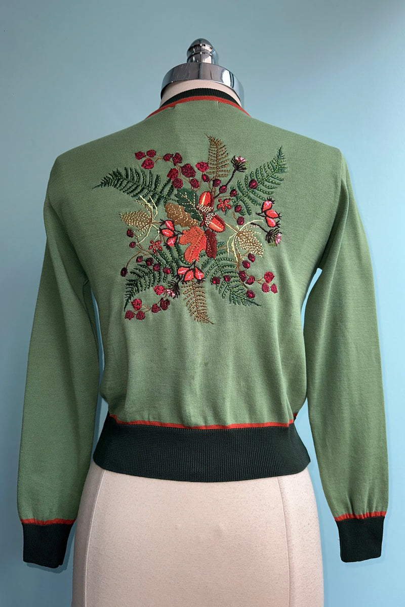 Green Hedgerow Embroidered Vera Cardigan by Palava – Modern Millie