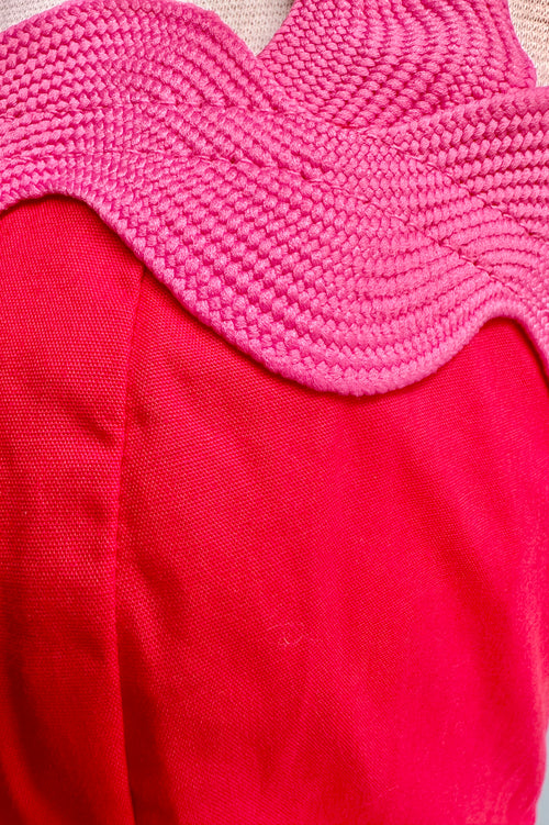 Red and Pink Smocked Tank Ric-Rac Midi Dress