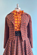 Copper and Black Check Wool Jacket by Timeless London