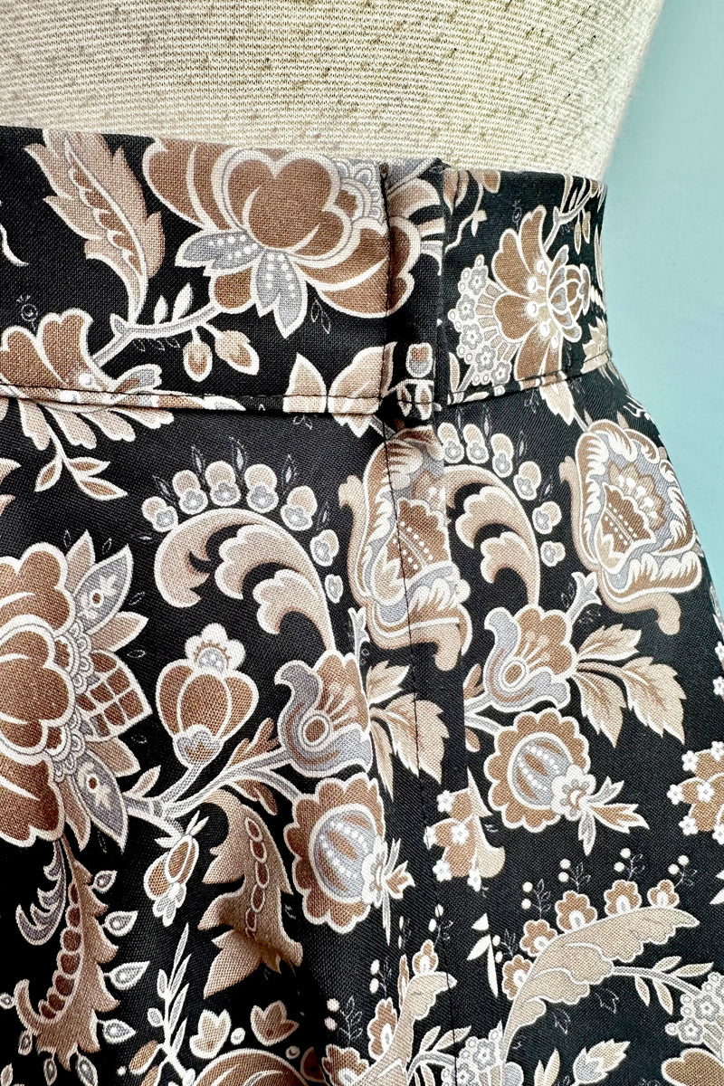 Black Damask Circle Skirt by Heart of Haute Black Damask Circle Skirt by Heart of Haute