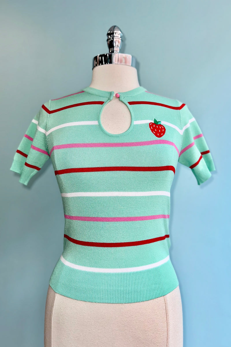 Berry Cute Short Sleeve Sweater by Hell Bunny