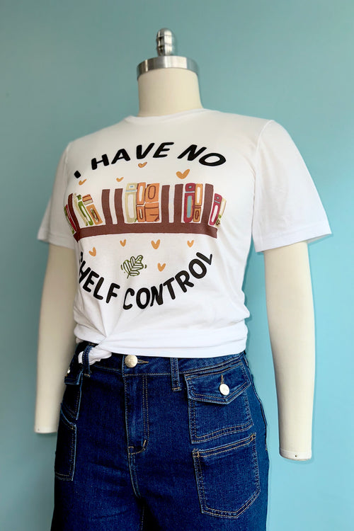 I Have No Shelf Control T-Shirt in White
