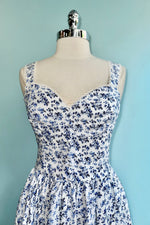 Blue Floral Bryson Midi Dress by Timeless London