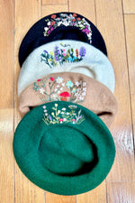 Hand Embroidered Berets in Different Colors!