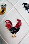 Cream Embroidered Chicken Short Sleeve Sweater
