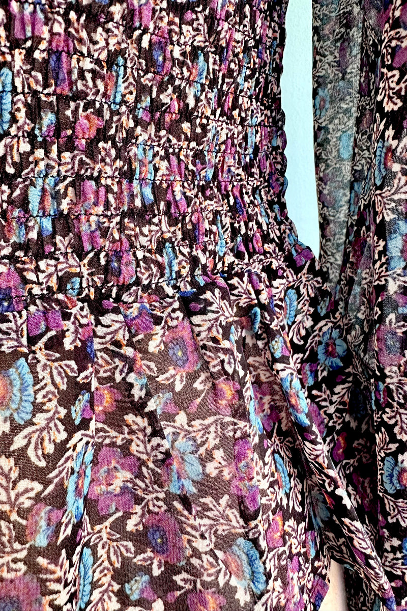 Floral Smocked Peplum Blouse by Molly Bracken