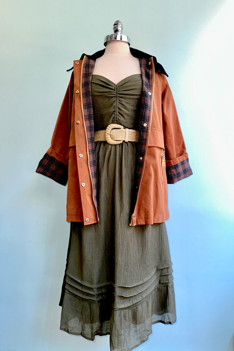Olive Green Bronte Midi Dress