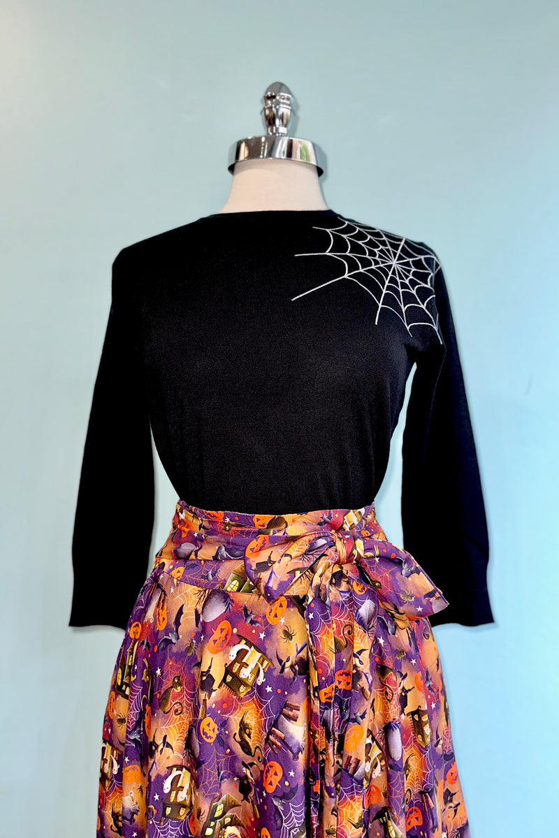 Alina Spiderweb Sweater in Black by Banned