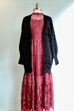 Lace Victorian Inspired Maxi Dress in Plum