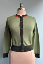 Green Hedgerow Embroidered Vera Cardigan by Palava