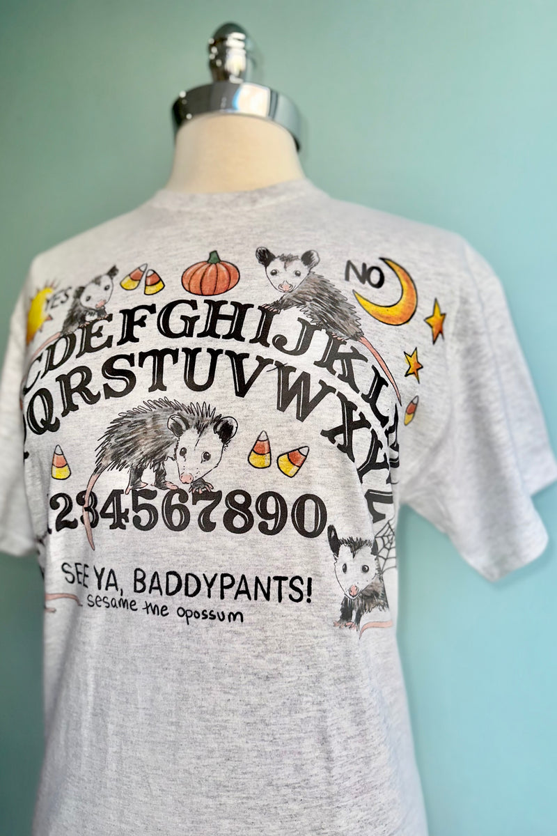 Ouija Possums T-shirt in Grey by Sesame the Opossum