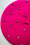 Rhinestone Studded Wool Beret in Multiple Colors!