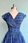 Blue Plaid Greta Dress by Retrolicious