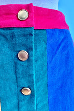 Rainbow Stripe Corduroy Mini Skirt
