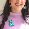 Teal No Strings Attached Brooch by Erstwilder