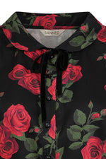 Lilly Roses Blouse in Black by Banned
