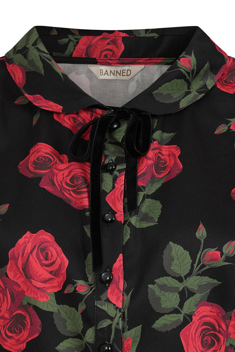 Lilly Roses Blouse in Black by Banned
